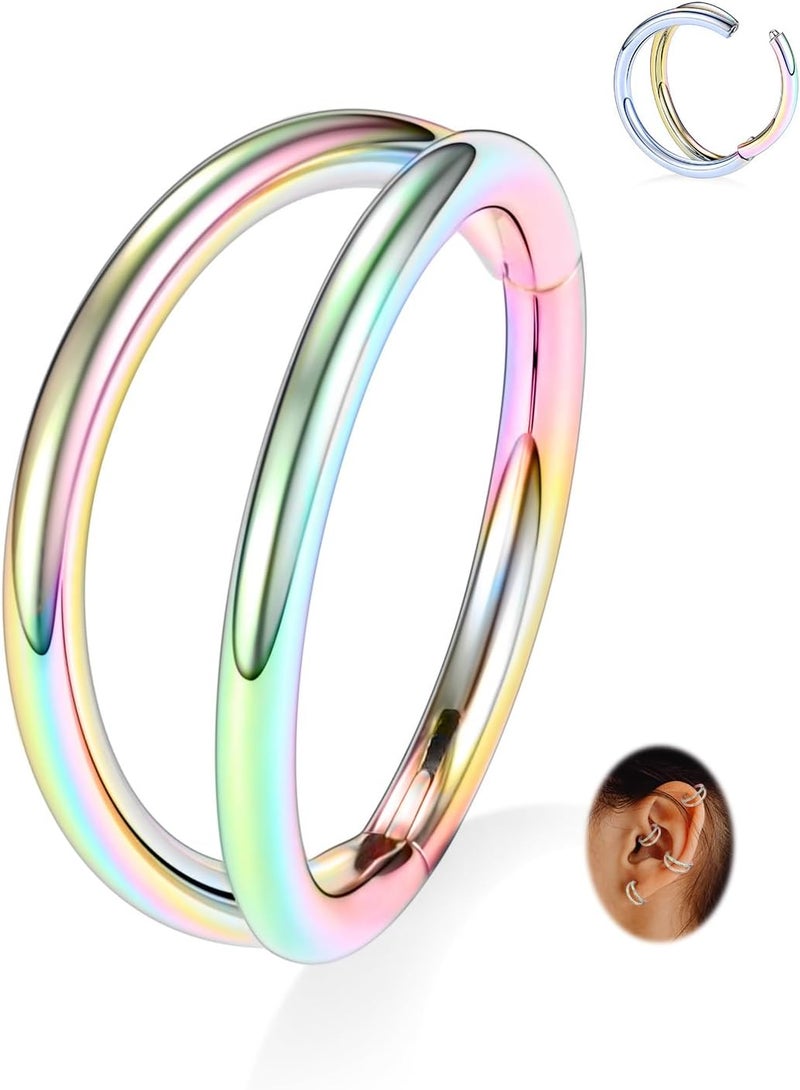 FUNLMO Store 316L Surgical Steel Nose Hoop Septum Conch Piercing Jewelry Cartilage Daith Helix Tragus Rook Lobe Earring Triple/Double Nose Lip Ring 20G 18G 16G - Image 1